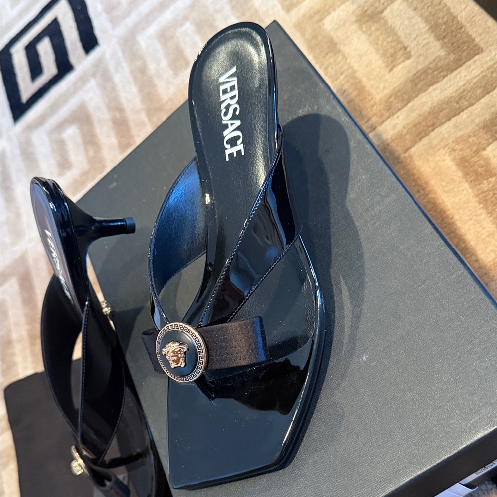 Versace sandalo T.45 Vernice+Raso - Picture 4 of 10